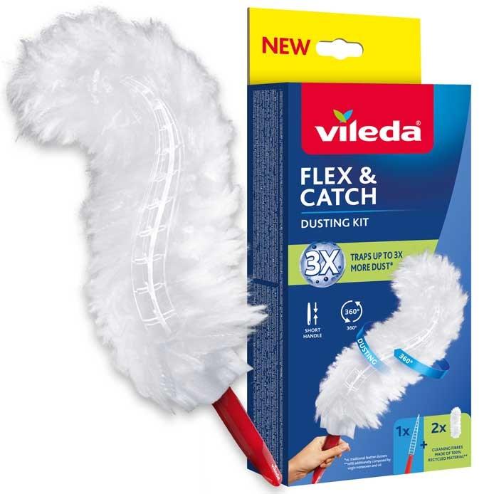 Støvkost sæt Vileda Flex & Catch med kort skaft + 2 refills