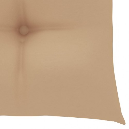 Foldbare havestole i massivt teaktræ med beige hynder - 2 stk.