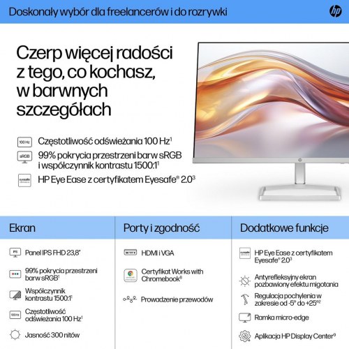 Skærm 23,8" Full HD – HP Series 5 524sf (sølv)