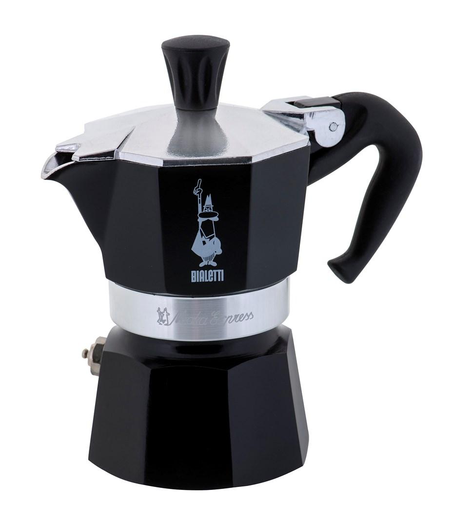 Kaffekande moka - Bialetti Moka pot, sort, 1 kop, aluminium