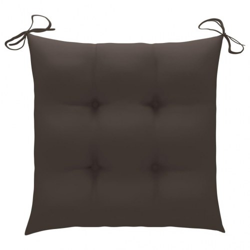 Foldbare havestole i massivt teak med gråbrune hynder - 2 stk.