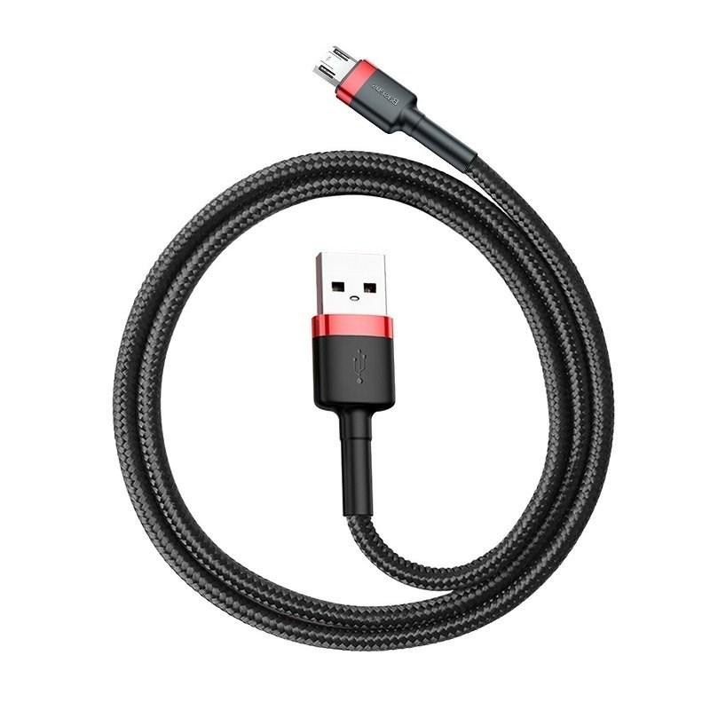 USB-kabel Micro USB Baseus Cafule 2 m - rød/sort, 1,5 A billede