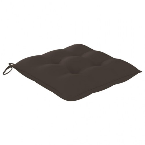 Foldbare havestole i massivt teak med gråbrune hynder - 2 stk.