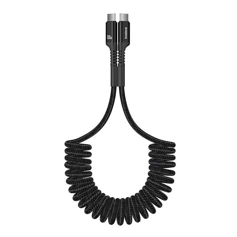 Baseus Fast Charging Cable USB-C to USB-C Fish-Eye - 100watt - 1m coilled - Black