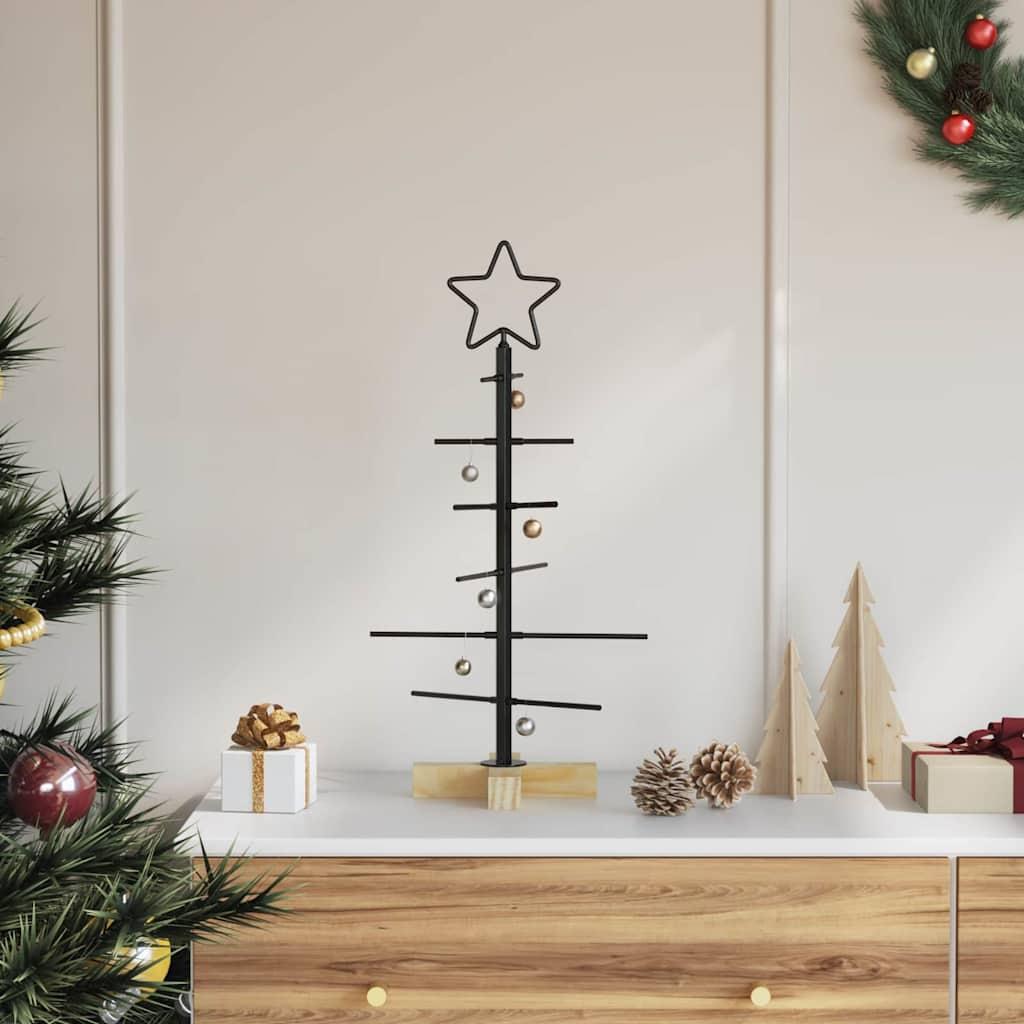 Metal juletræ med stativ Sort 60 cm Pulverlakeret Stål