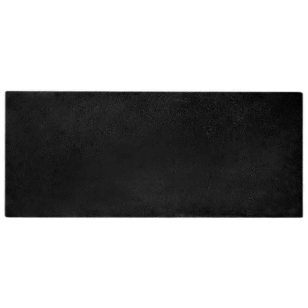 Faux Kanin Pels Tæppe Sort 80 x 200 cm Polyester