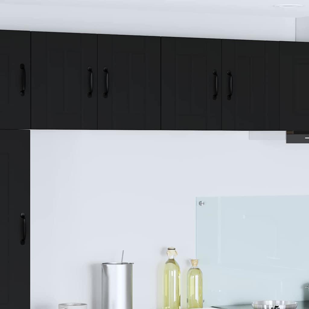 Vægskab 2 stk - sort front, 60 × 31 × 40 cm, konstrueret træ