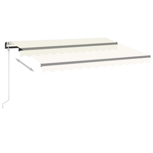 Automatisk markise med LED og vindsensor - creme, 350 x 250 cm
