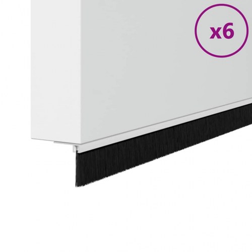 Skruemonterede dørbørste tætninger 6 stk Hvid 100 cm