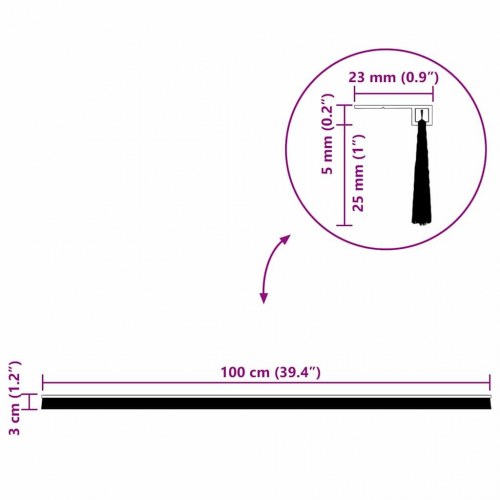 Skruemonterede dørbørste tætninger 6 stk Hvid 100 cm