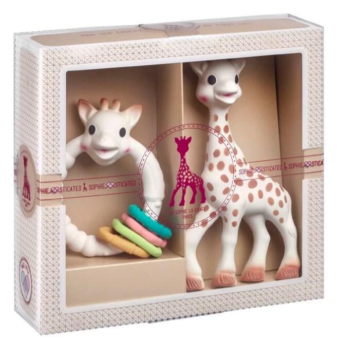 Bidelegetøj til baby - Sophie la girafe gaveæske, multifarvet (2 dele)