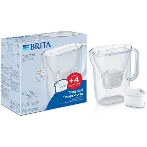 Vandfilterkande BRITA Style Essential + 4 Maxtra Pro Pure Performance (hvid) 2,4 l