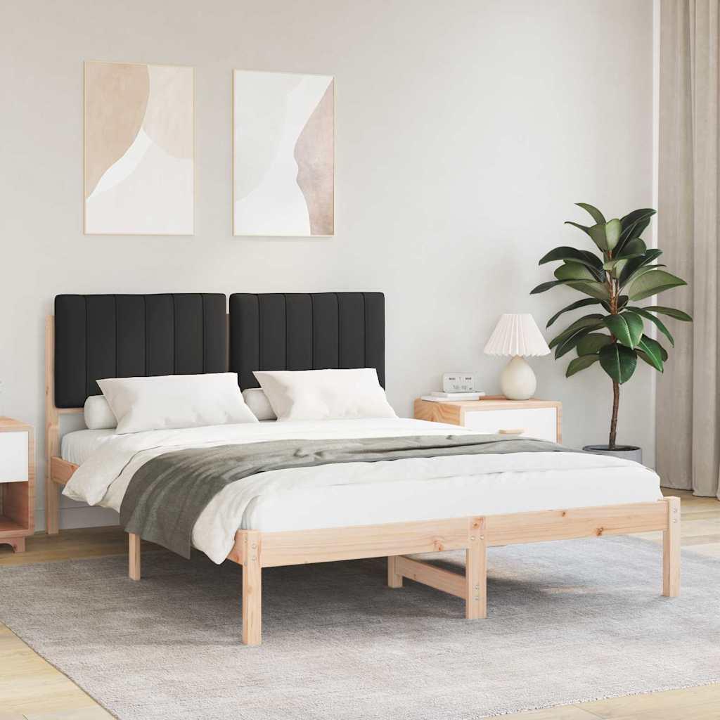 Sengestel med Polstret Hovedgavl Sort 140 x 200 cm