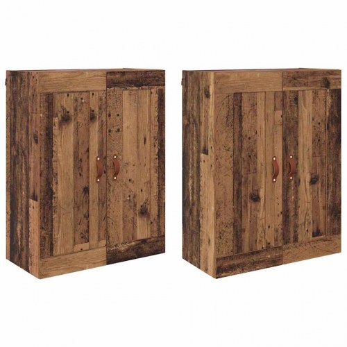 Væghængte Skabe Vægmonteret 2 stk Gammelt træ 69,5 x 34 x 90 cm