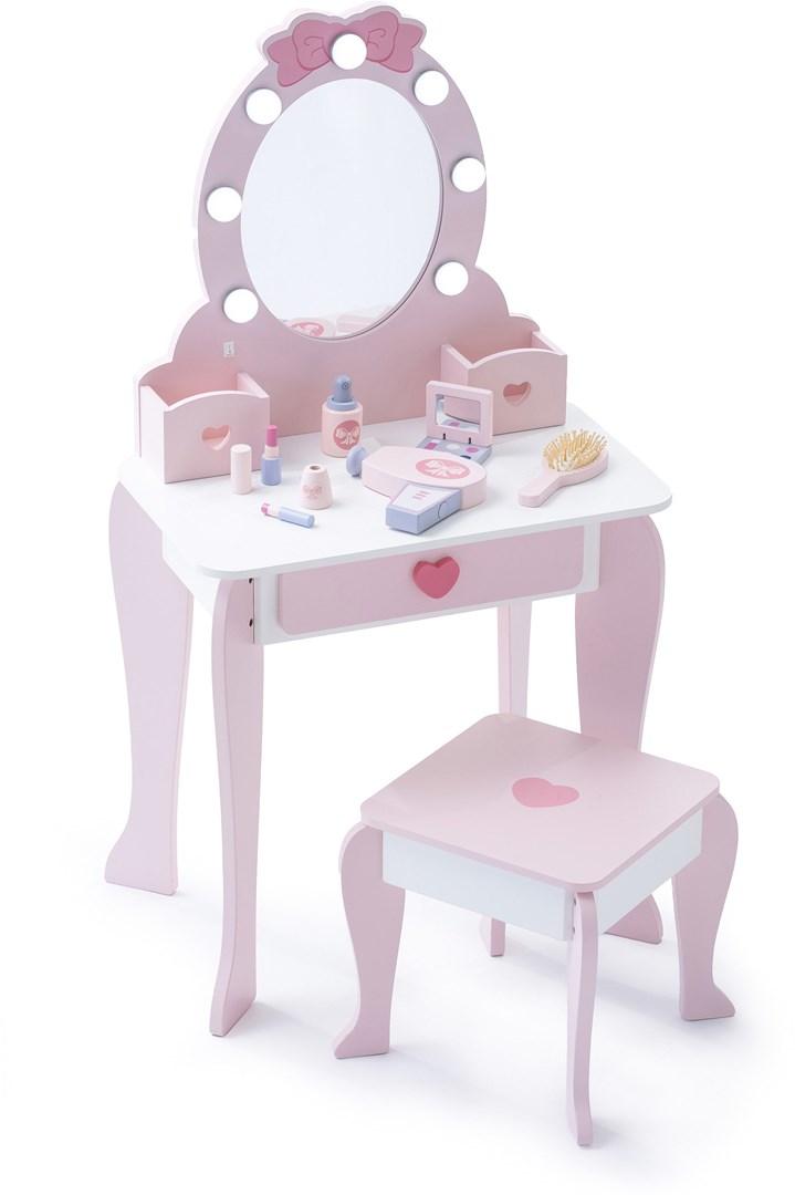 Legekøkken sminkebord i træ med lys – PROMIS
