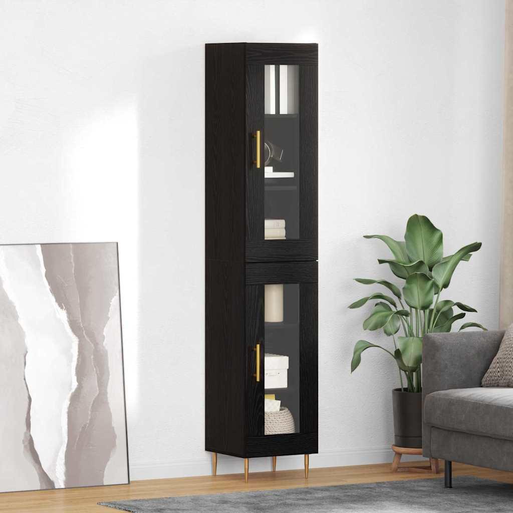 Highboard Sort eg 34,5 x 34 x 180 cm Konstrueret træ