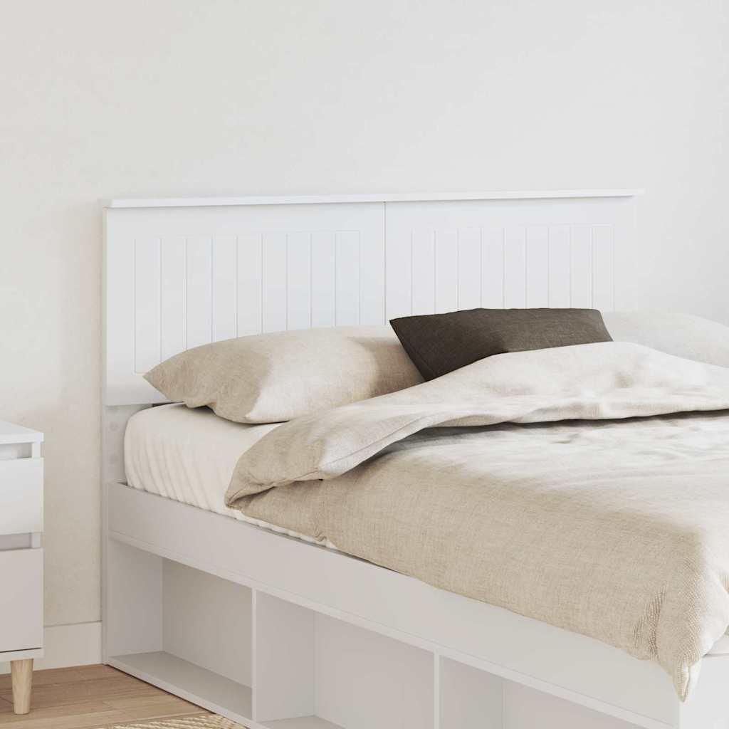 Sengegavl i hvidt konstrueret træ - 123 × 90 cm, rektangulær