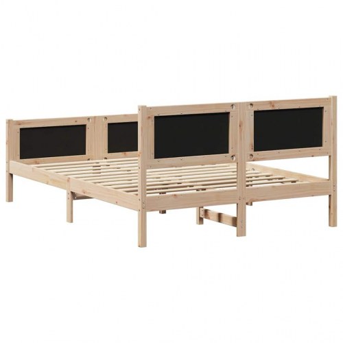 Sengestel med hovedgærde - gråbrun, 140 x 200 cm