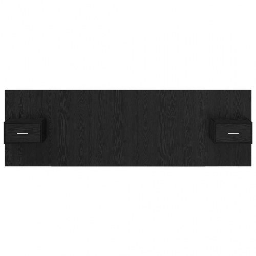 Seng Hovedgærde med Skabe 3 stk Sort eg Konstrueret træ