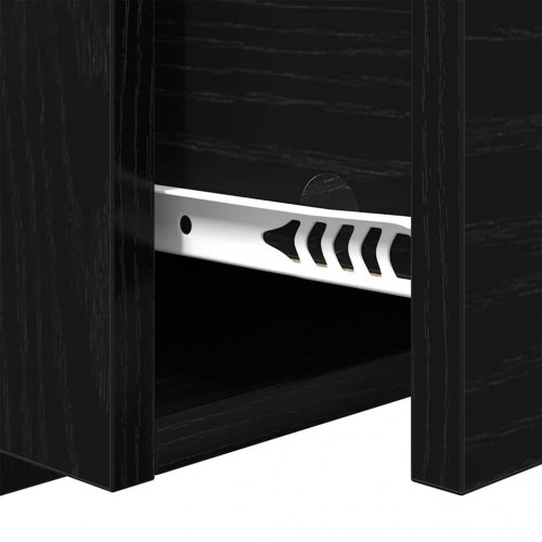 Seng Hovedgærde med Skabe 3 stk Sort eg Konstrueret træ