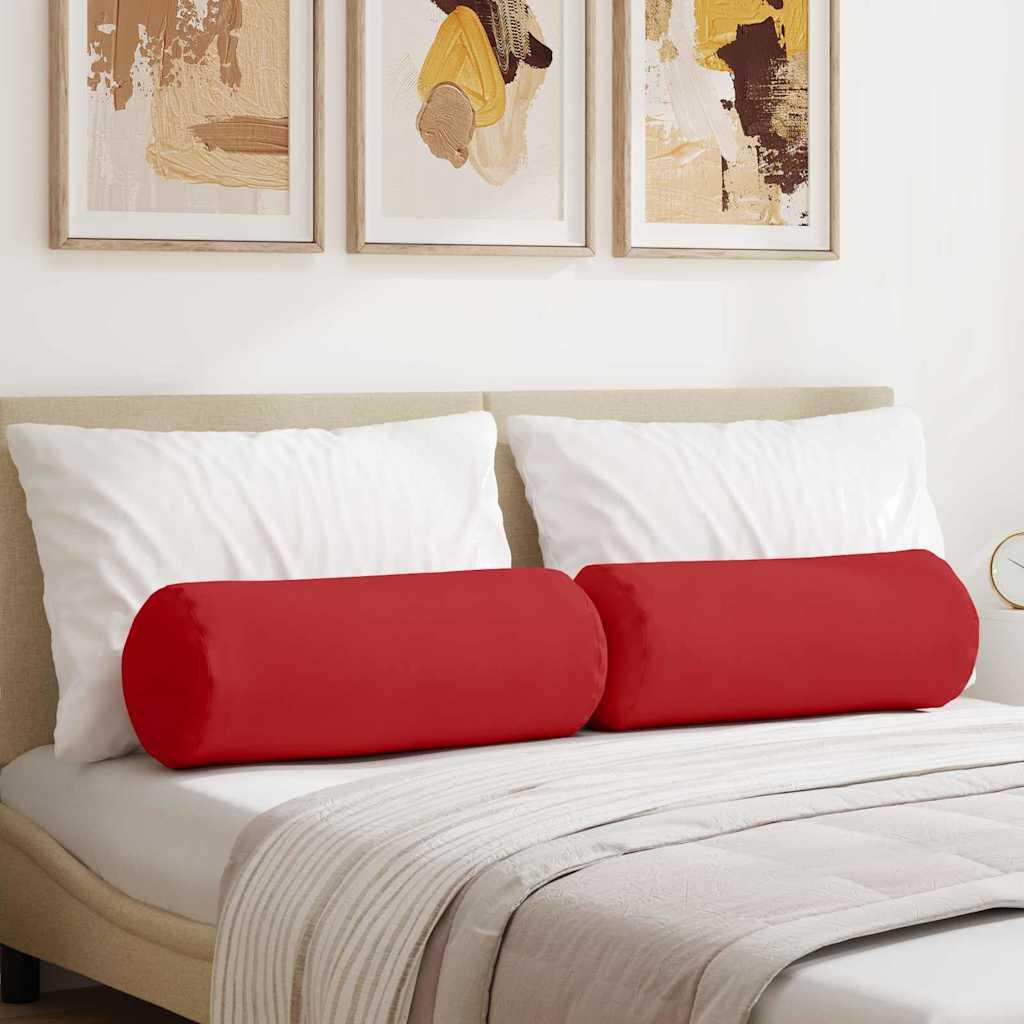 Bolsterpuder 2 pcs Rød Ø 25 x 70 cm Stof