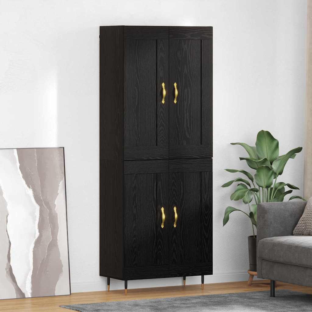 Highboard Sort eg 69,5 x 34 x 180 cm Konstrueret træ