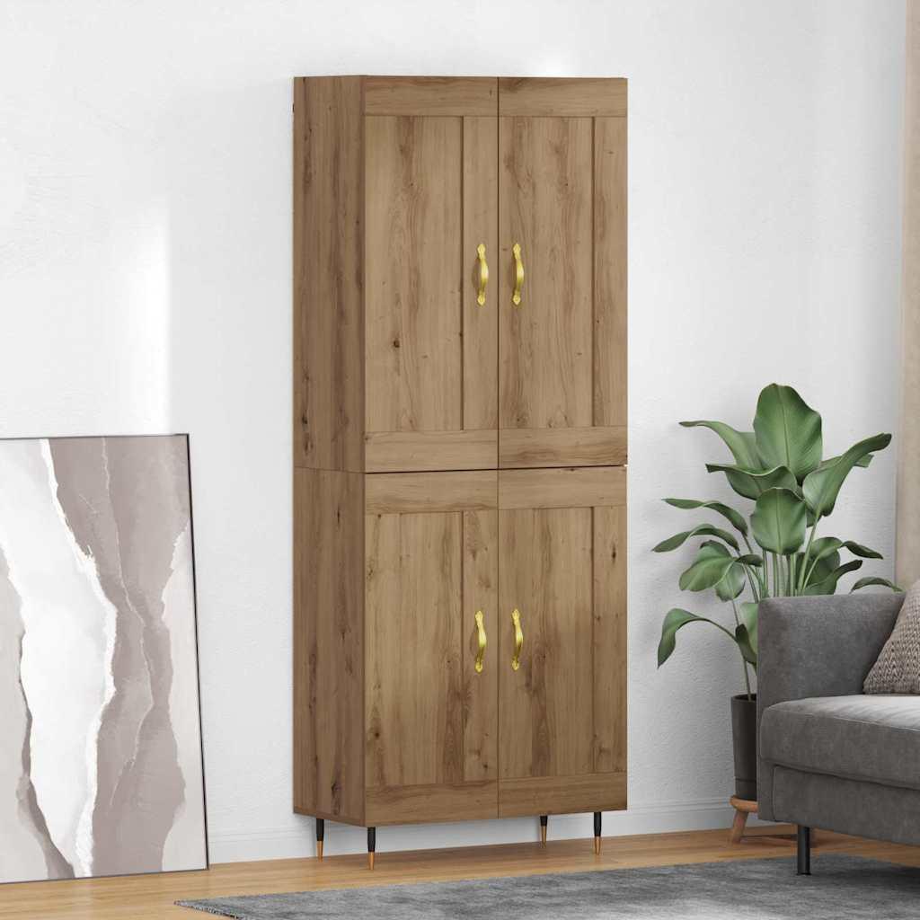 Highboard Artisan Egetræ 69,5 x 34 x 180 cm Konstrueret træ