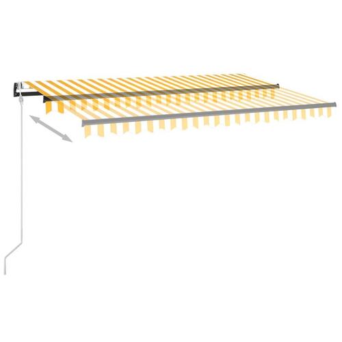 Markise 400x350 cm automatisk betjening gul og hvid
