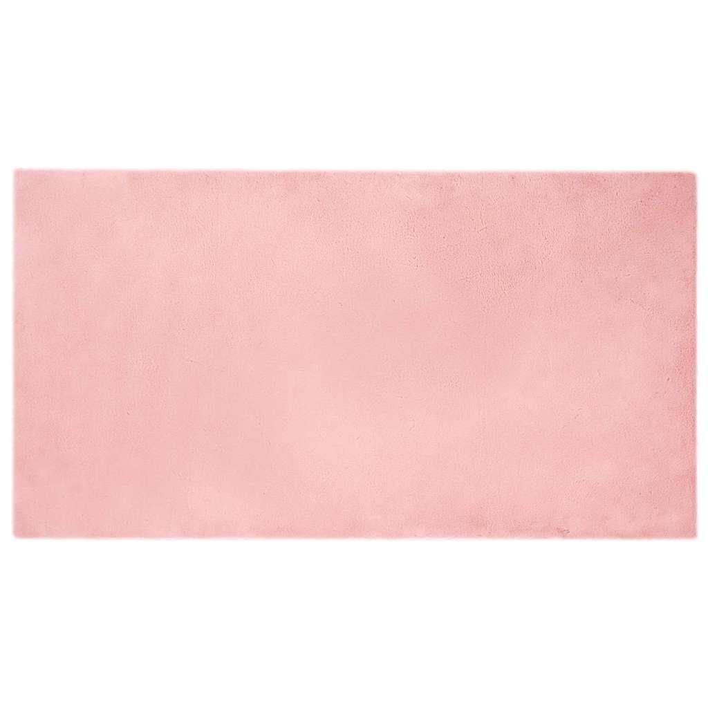 Faux Kanin Pels Tæppe Lyserød 80 x 150 cm Polyester