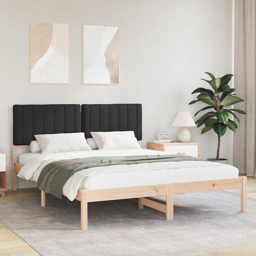 Sengestel med Polstret Hovedgavl Sort 160 x 200 cm