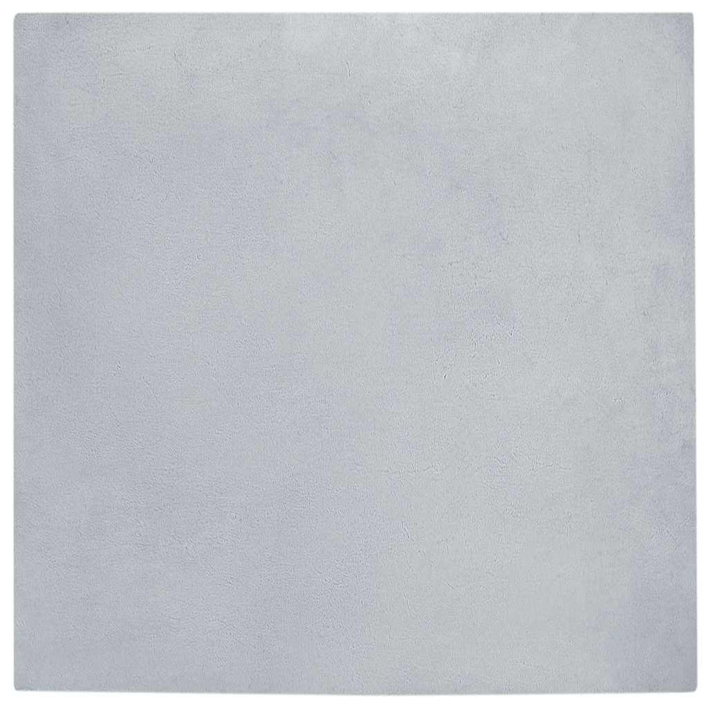 Faux Kanin Pels Tæppe Grå 240 x 240 cm Polyester