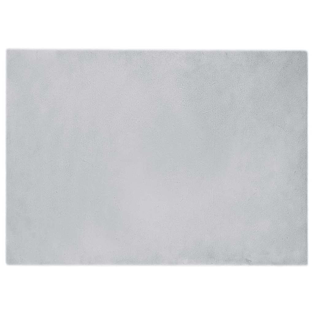 Faux Kanin Pels Tæppe Grå 240 x 340 cm Polyester