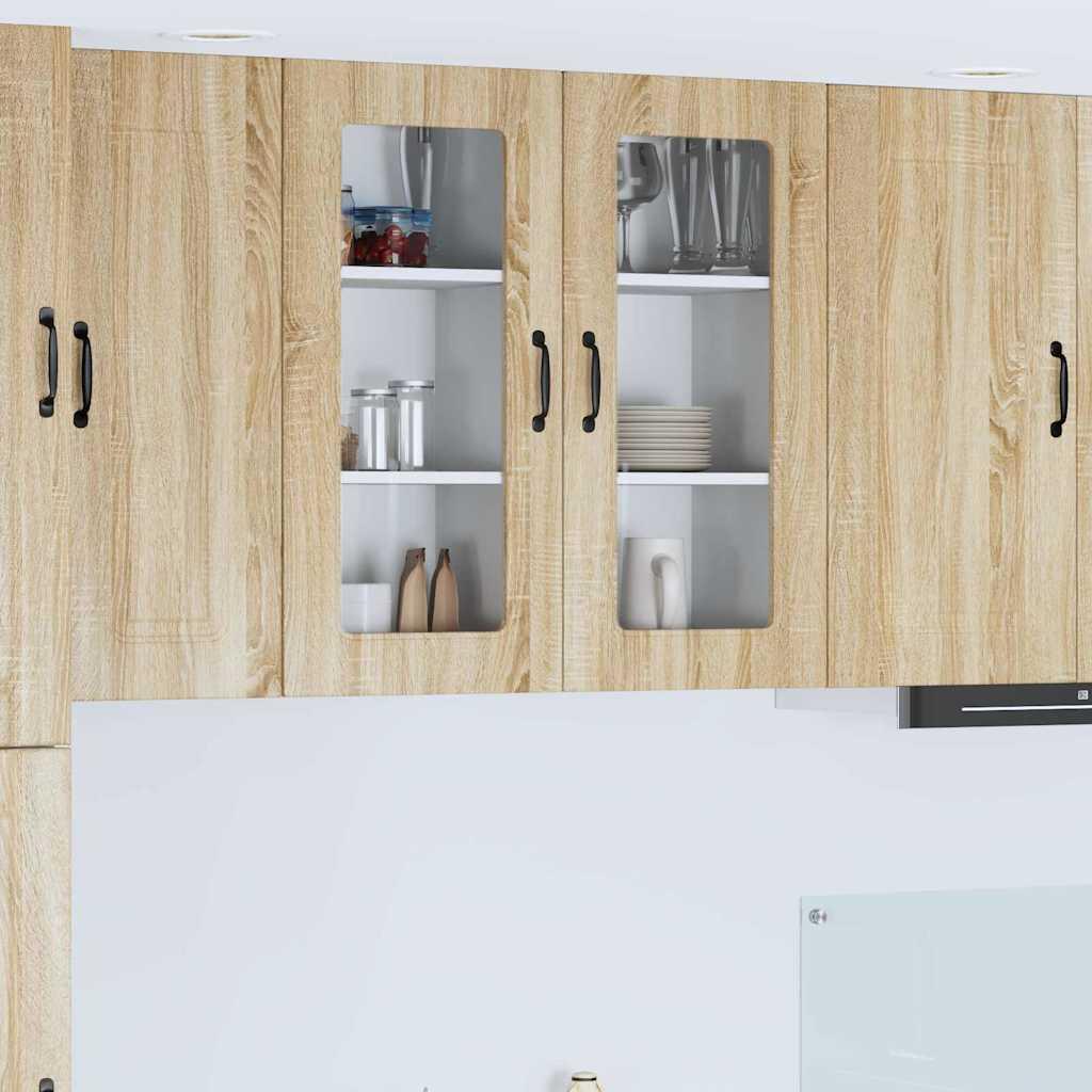 Vægskab til køkken med hylde 2 stk Sonoma eg 40 x 31 x 80 cm