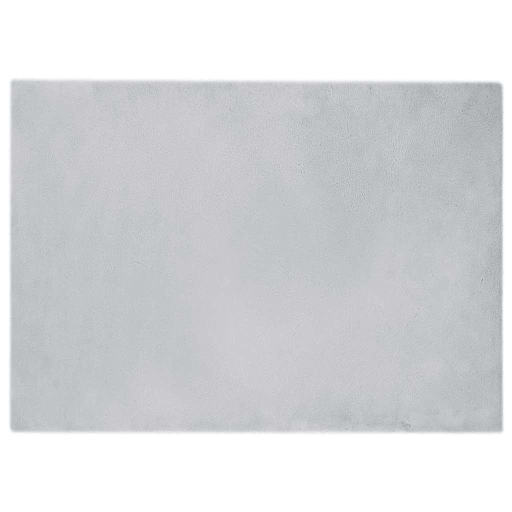 Faux Kanin Pels Tæppe Grå 200 x 280 cm Polyester