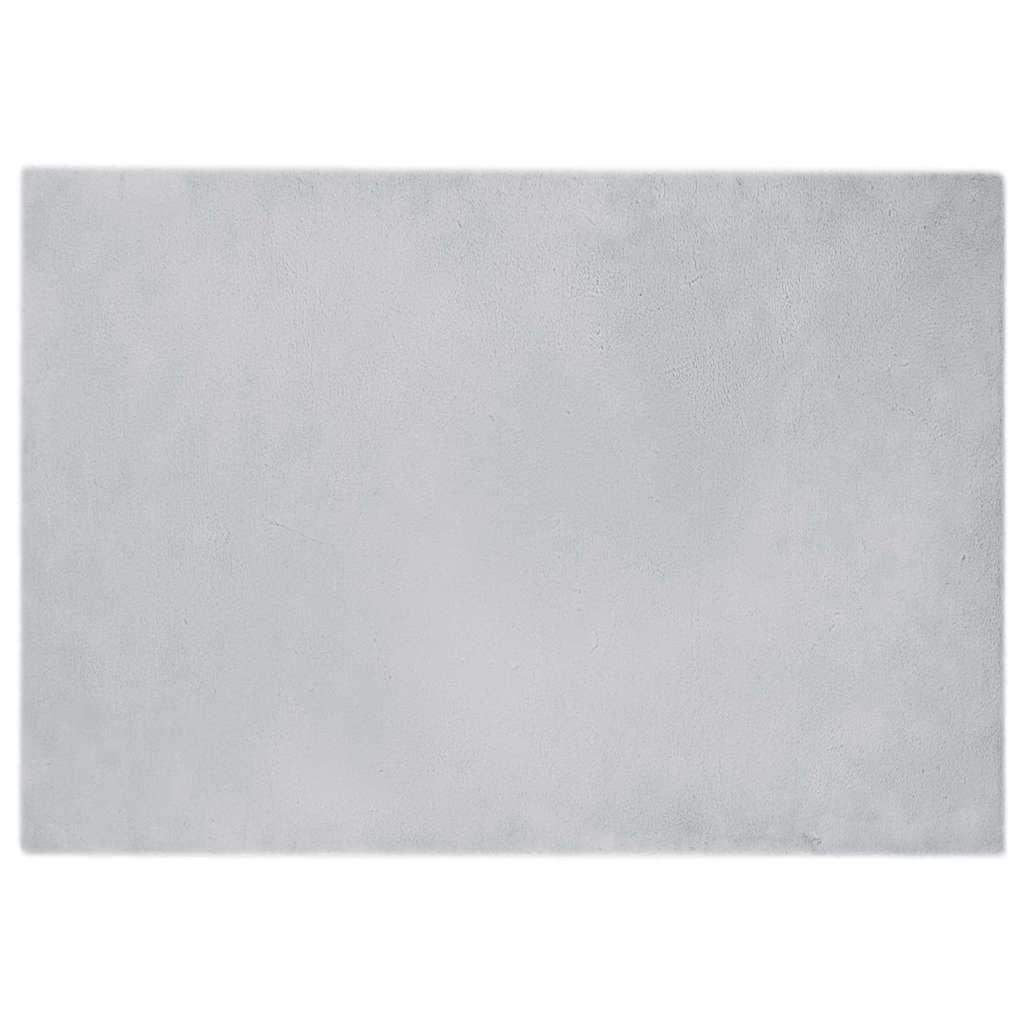 Faux Kanin Pels Tæppe Grå 140 x 200 cm Polyester