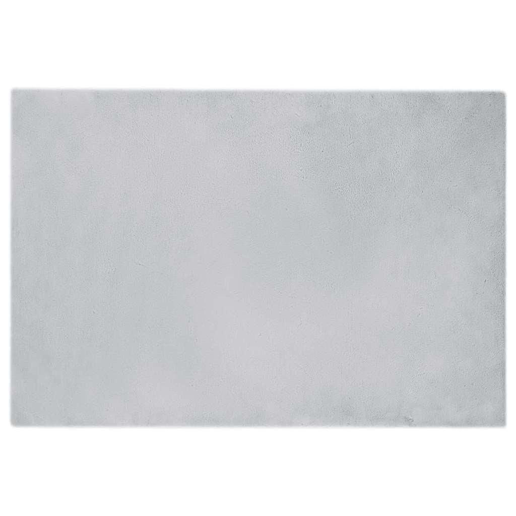 Faux Kanin Pels Tæppe Grå 120 x 170 cm Polyester