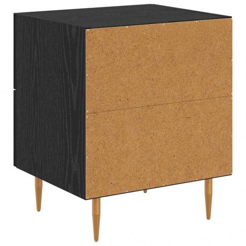 Sengeborde 2 stk. i sort eg med skuffer - 40 x 35 x 47,5 cm