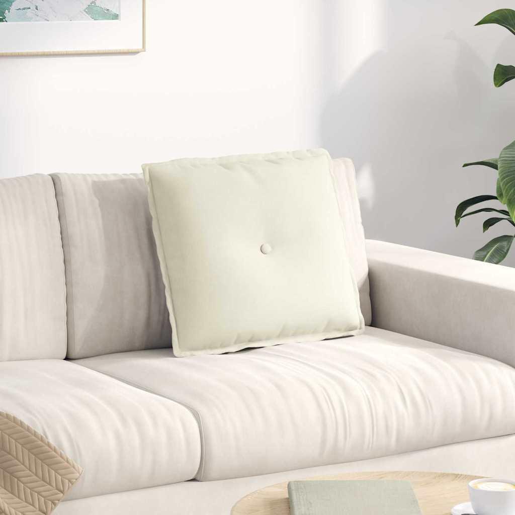Rygpude Creme 50 x 45 cm Velourstof
