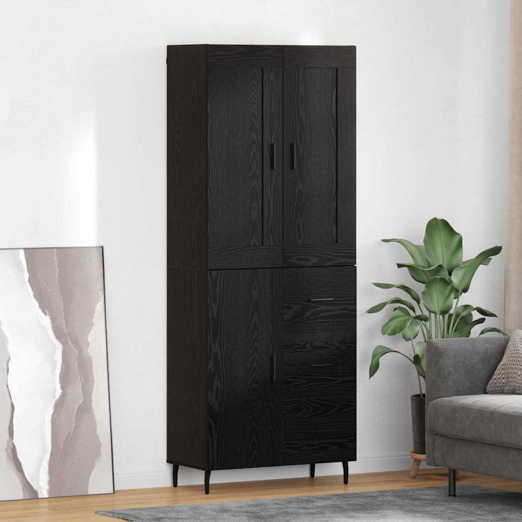 Highboard 2 stk Sort eg 69,5 x 34 x 180 cm Konstrueret træ