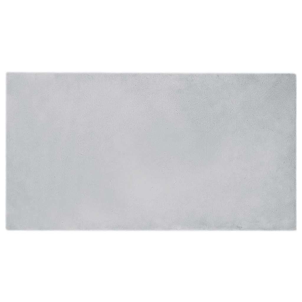 Faux Kanin Pels Tæppe Grå 80 x 150 cm Polyester