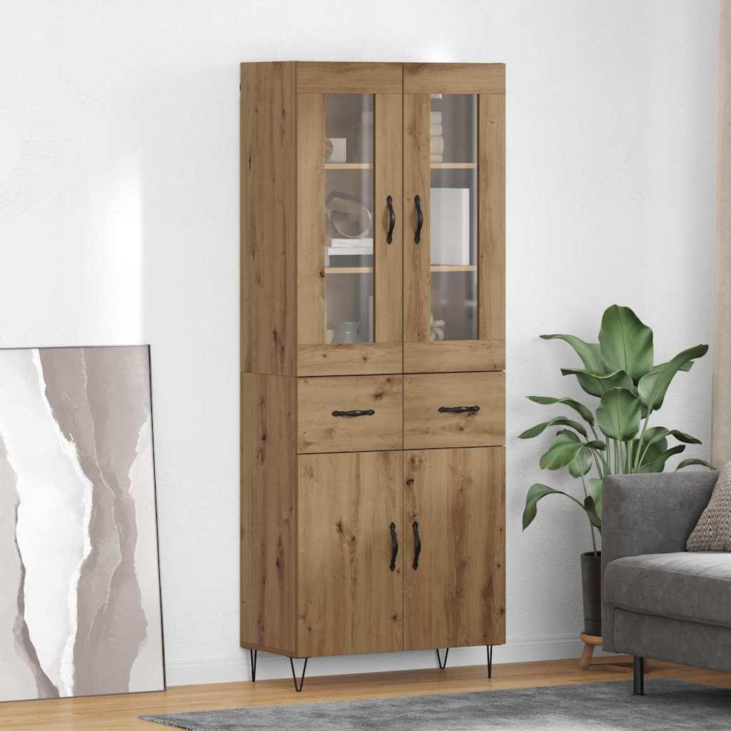 Highboard Artisan Egetræ 69,5 x 34 x 180 cm Konstrueret træ