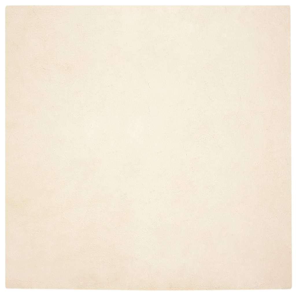 Faux Kanin Pels Tæppe Creme 120 x 120 cm Polyester