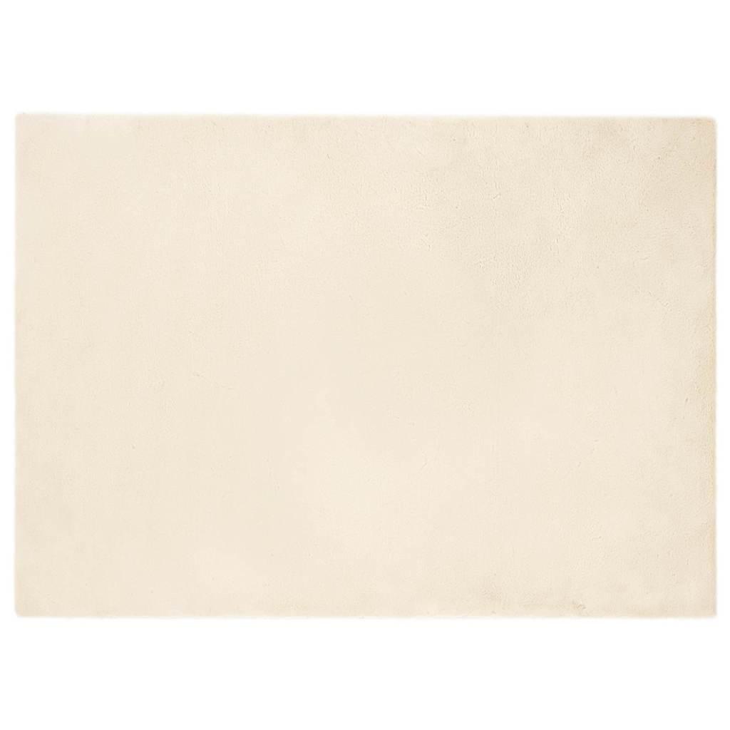 Faux Kanin Pels Tæppe Creme 240 x 340 cm Polyester