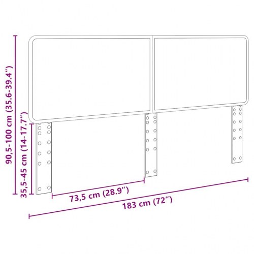 Hovedgærde med hovedgærde Gloss Hvid 180 cm Konstrueret træ