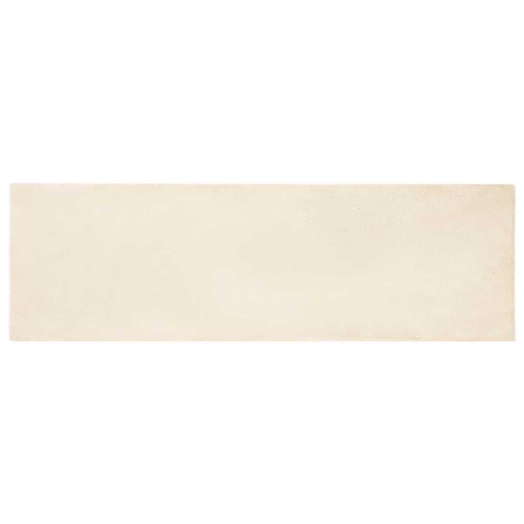 Faux Kanin Pels Tæppe Creme 80 x 250 cm Polyester