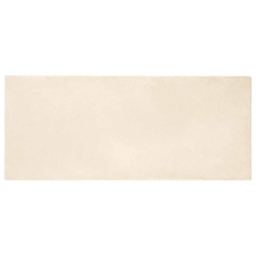 Faux Kanin Pels Tæppe Creme 80 x 200 cm Polyester