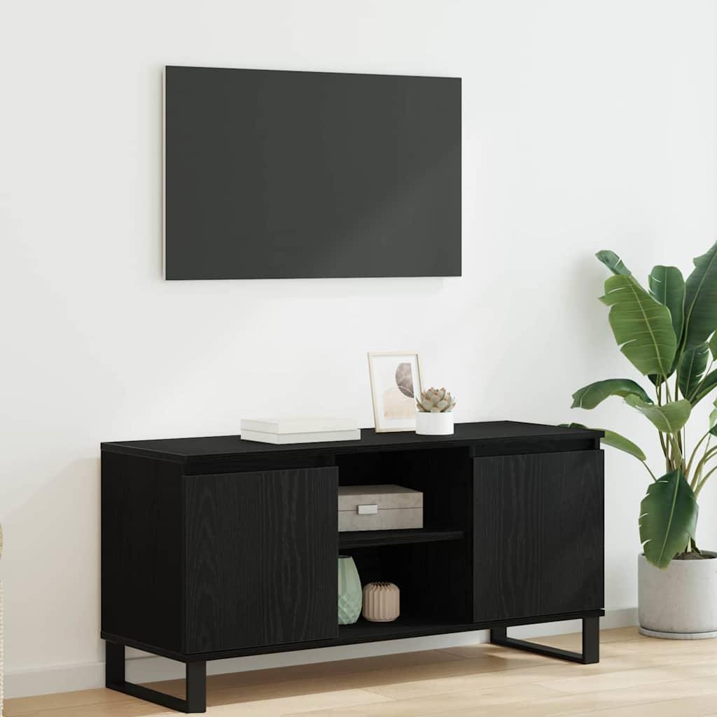 TV-bord i sort eg - 104 × 35 × 50 cm, konstrueret træ