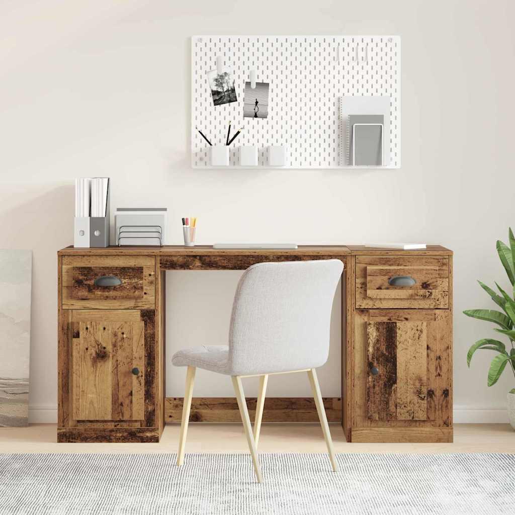 Skrivebord med skab med skuffe Gammelt træ 154,5 x 50 x 75 cm