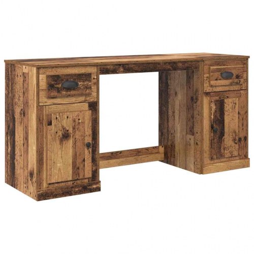 Skrivebord med skab med skuffe Gammelt træ 154,5 x 50 x 75 cm