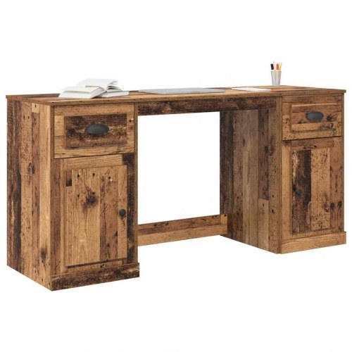 Skrivebord med skab med skuffe Gammelt træ 154,5 x 50 x 75 cm
